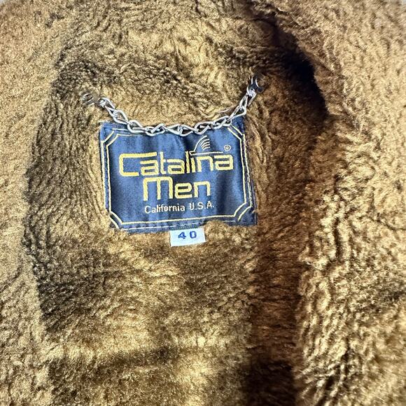 Vintage Catalina Man Jacket Size 40 Faux Fur Rancher Chore Coat‎ Brown SEE DESC. - Picture 12 of 13